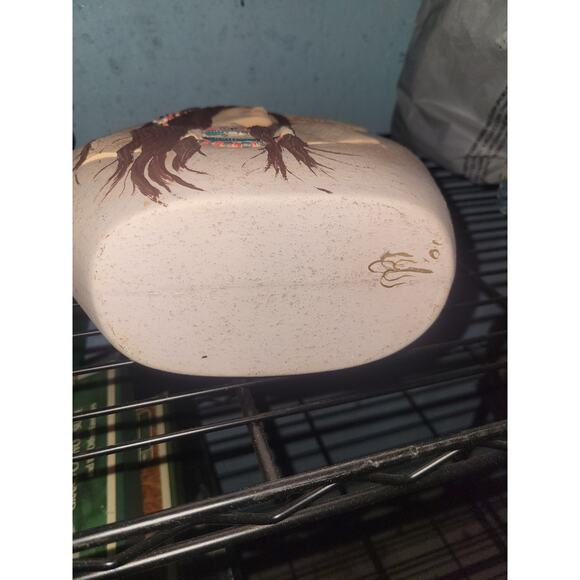 AMERICAN INDIAN POTTERY VASE RUST terricotta Indian girl - Picture 4 of 7